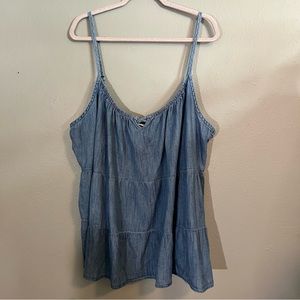 32. Old Navy Women's Spaghetti Strap Chambray Top Size 3X
